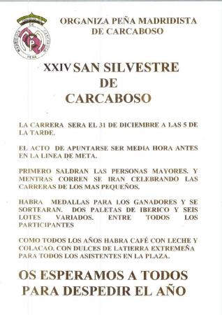 Imagen XXIV EDICIÓN DE LA CARRERA DE SAN SILVESTRE DE CARCABOSO
