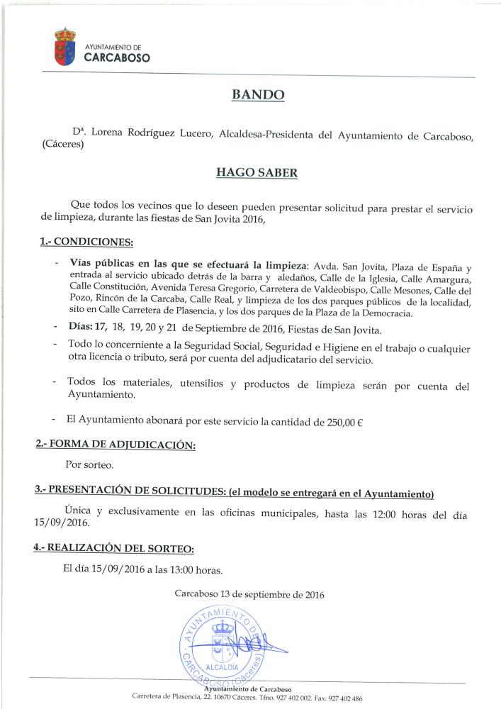 Imagen SERVICIO DE LIMPIEZA SAN JOVITA 2016