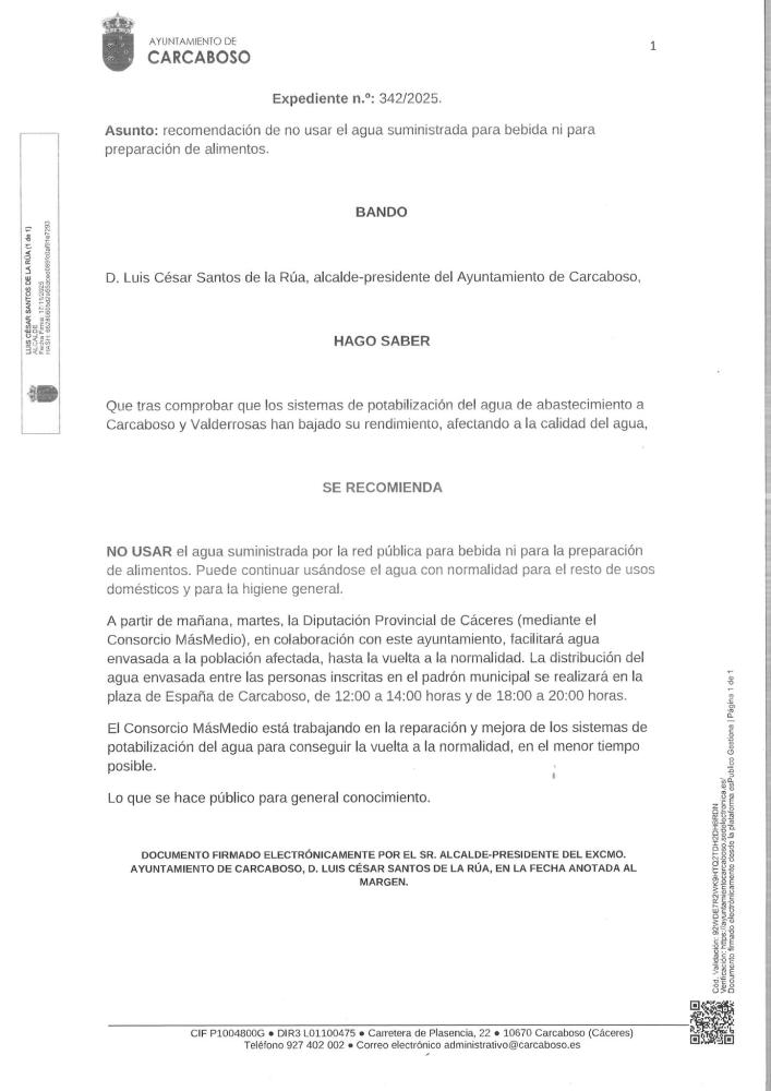 Imagen Recomendaciones para el uso de agua potable y las medidas correctoras a seguir