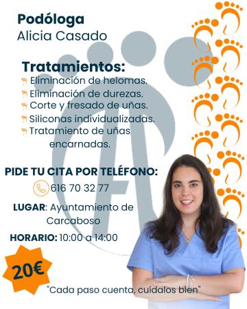 Imagen El próximo viernes 16 de enero la podologa volvera a pasar consulta en nuestra localidad.