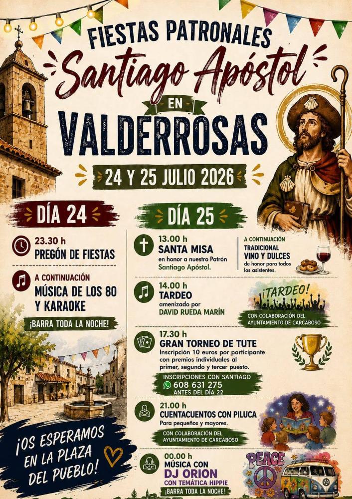 Imagen Este fin de semana se celebran las fiestas en honor a Santiago apóstol en Valderrosas.